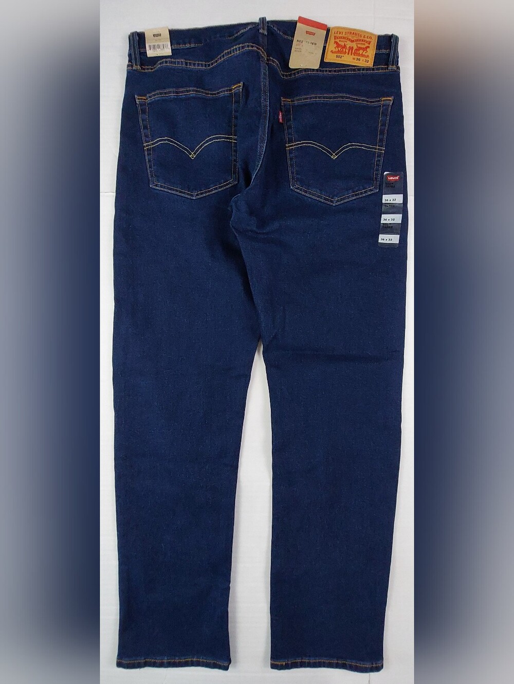Levis 502 Taper Jeans Mens Size 36x32 (36x31) Dark Blue Stretch NWT $69.50